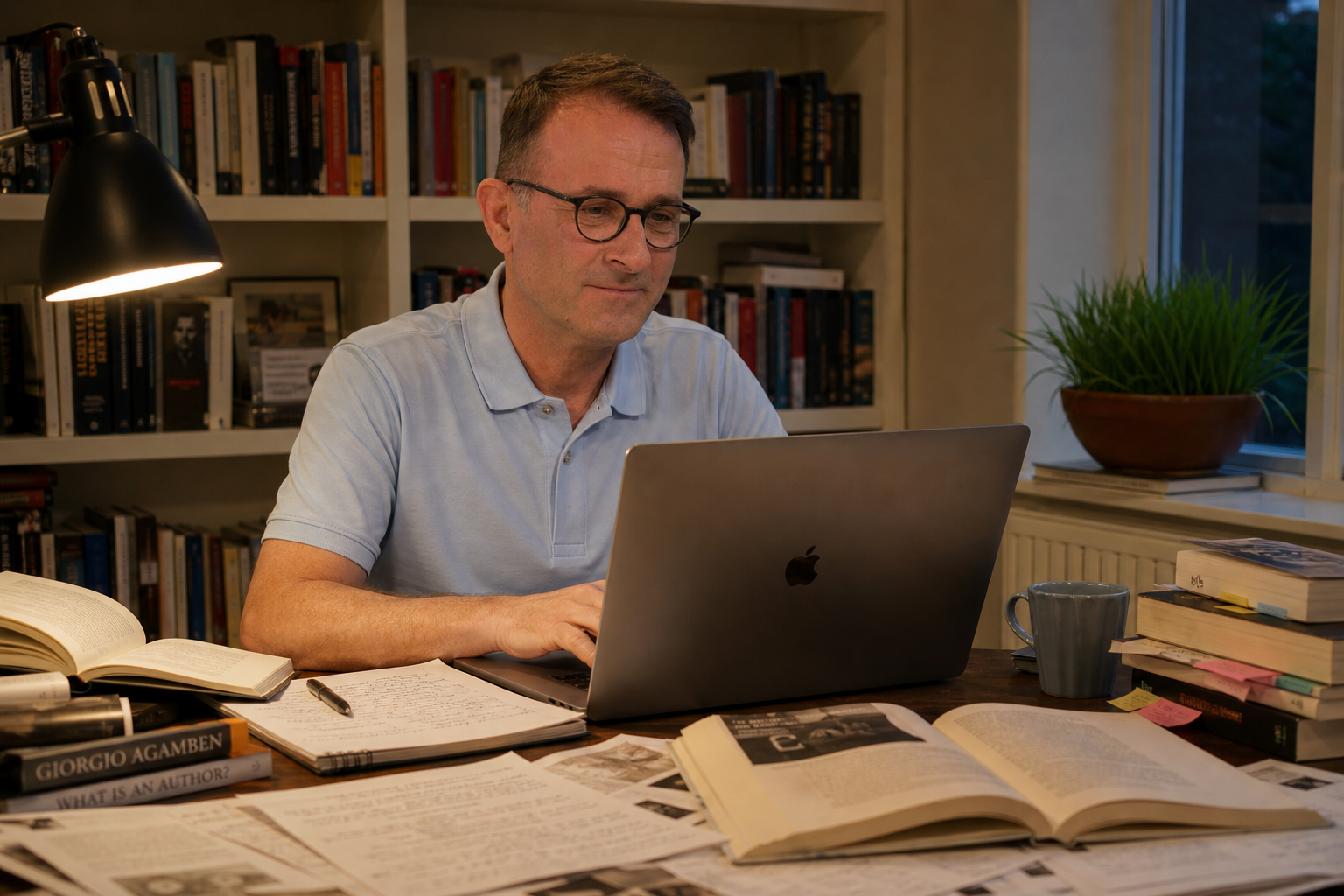 Michael Preuß als Autor am Schreibtisch